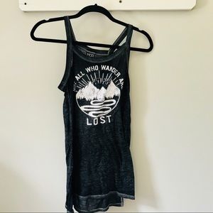 Black “Not All Who Wander” Graphic Tank